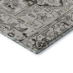 HomeRoots 8' X 10' Ivory and Gray Oriental Area Rug - Durable, Stain-Resistant, UV-Protected for Family Homes 649712