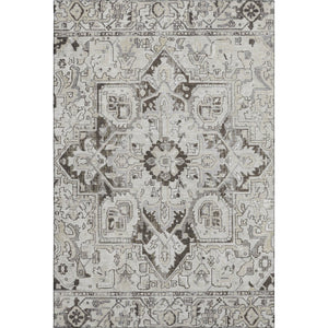 HomeRoots 9' X 12' Ivory and Gray Oriental Area Rug - Stylish, Washable, Stain-Resistant, UV Protected Design 649713