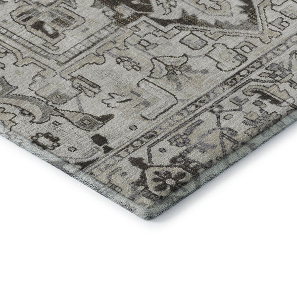 HomeRoots 9' X 12' Ivory and Gray Oriental Area Rug - Stylish, Washable, Stain-Resistant, UV Protected Design 649713