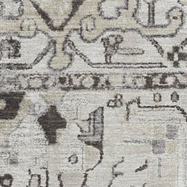 HomeRoots 10' X 14' Ivory And Gray Oriental Area Rug - Washable, Stain Resistant, UV Protected for Busy Homes 649714