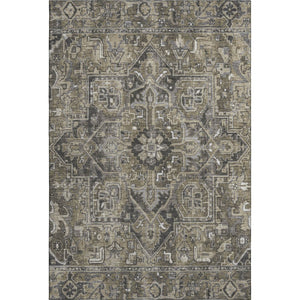 HomeRoots 5' X 8' Elegant Taupe Ivory Gray Oriental Washable Area Rug - UV Protected & Easy Care Design 649728
