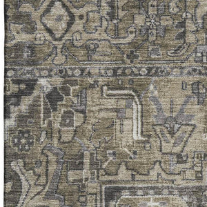 HomeRoots 5' X 8' Elegant Taupe Ivory Gray Oriental Washable Area Rug - UV Protected & Easy Care Design 649728