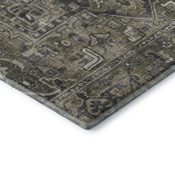 HomeRoots 9' X 12' Elegant Taupe Ivory Gray Oriental Area Rug - Washable, UV Protected, Perfect for Homes! 649731