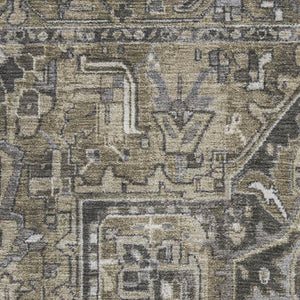 HomeRoots 10' X 14' Elegant Taupe Ivory Gray Oriental Area Rug – Durable, Washable, UV Protected for Homes 649732