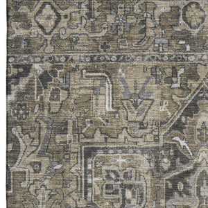 HomeRoots 10' X 14' Elegant Taupe Ivory Gray Oriental Area Rug – Durable, Washable, UV Protected for Homes 649732