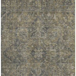 HomeRoots 5' X 8' Chocolate and Gray Oriental Area Rug - Stylish, Washable, UV-Protected for Busy Homes 649734
