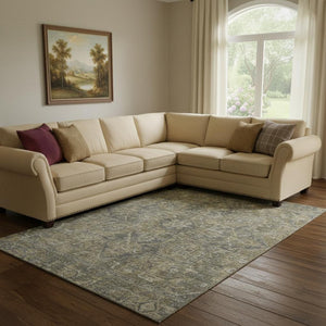 HomeRoots 9' X 12' Chocolate and Gray Oriental Area Rug - Stylish, Stain-Resistant, UV Protected, Easy Care! 649737