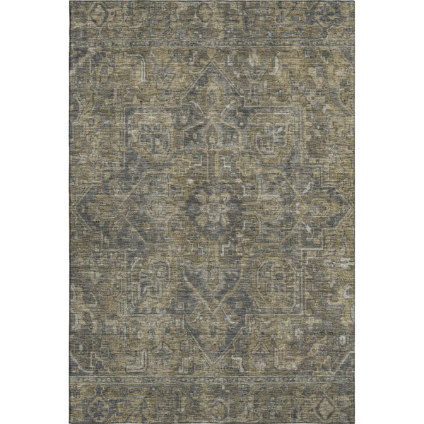 HomeRoots 9' X 12' Chocolate and Gray Oriental Area Rug - Stylish, Stain-Resistant, UV Protected, Easy Care! 649737