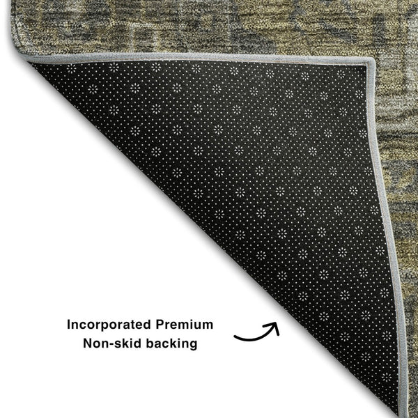 HomeRoots 9' X 12' Chocolate and Gray Oriental Area Rug - Stylish, Stain-Resistant, UV Protected, Easy Care! 649737
