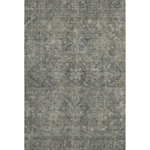 HomeRoots 5' X 8' Elegant Coffee & Gray Oriental Washable Area Rug – UV Protection & Stain-Resistant Design 649746