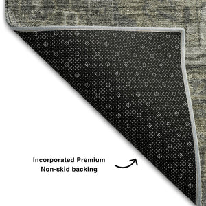 HomeRoots 5' X 8' Elegant Coffee & Gray Oriental Washable Area Rug – UV Protection & Stain-Resistant Design 649746