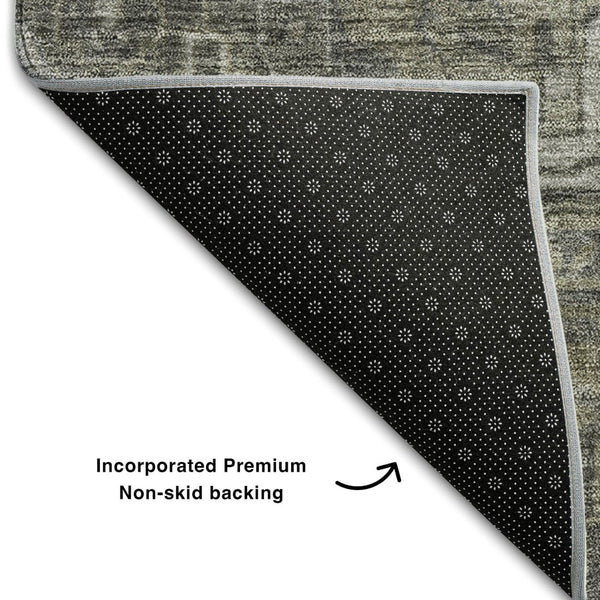 HomeRoots 5' X 8' Elegant Coffee & Gray Oriental Washable Area Rug – UV Protection & Stain-Resistant Design 649746