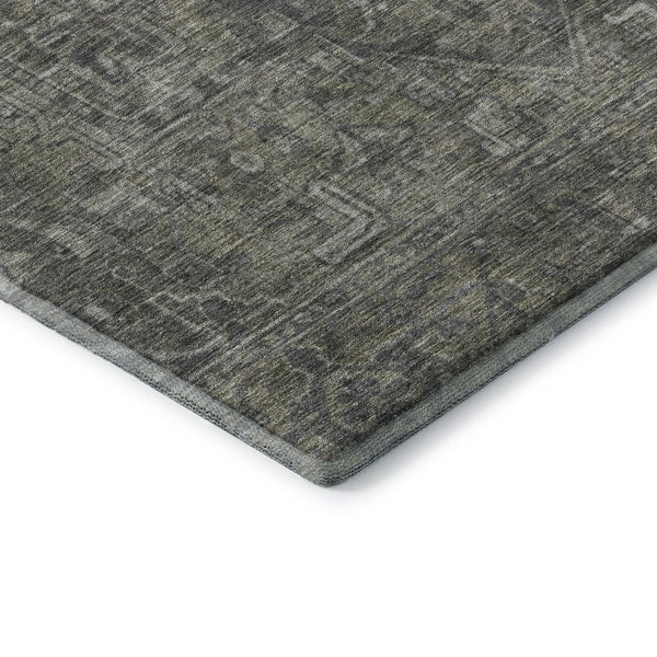 HomeRoots 5' X 8' Elegant Coffee & Gray Oriental Washable Area Rug – UV Protection & Stain-Resistant Design 649746