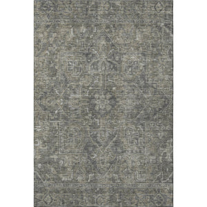 HomeRoots 5' X 8' Elegant Coffee & Gray Oriental Washable Area Rug – UV Protection & Stain-Resistant Design 649746