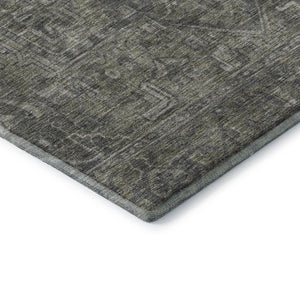 HomeRoots 9' X 12' Coffee & Gray Oriental Area Rug - Stylish, Washable, UV-Protected, Ideal for High-Traffic Homes 649749