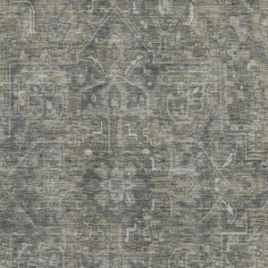 HomeRoots 10' X 14' Coffee and Gray Oriental Area Rug - Washable, Stain-Resistant, UV Protected for Everyday Use 649750