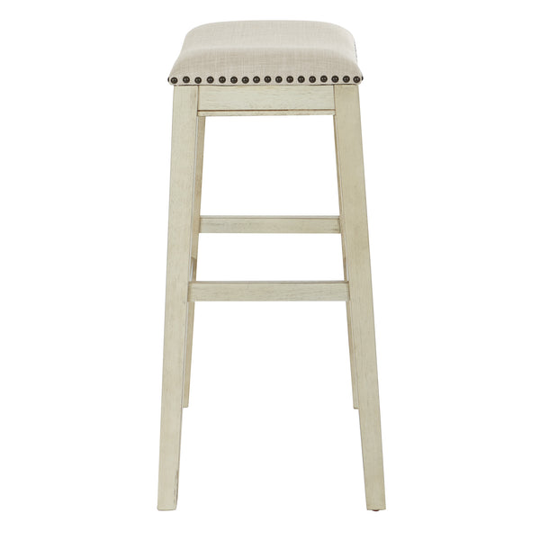 OSP Home Furnishings Saddle Stool 30" - Set of 2 Beige / Antique White