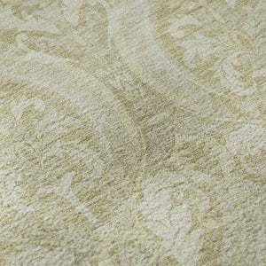 HomeRoots 8' Beige and Ivory Floral Round Rug - Stylish, Washable, UV-Protected, Stain-Resistant Home Decor 649771
