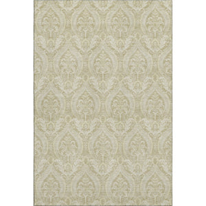 HomeRoots 9' X 12' Beige And Ivory Floral Area Rug - Washable, UV Protected, Stain-Resistant, Durable Design 649773