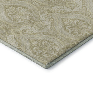 HomeRoots 9' X 12' Beige And Ivory Floral Area Rug - Washable, UV Protected, Stain-Resistant, Durable Design 649773