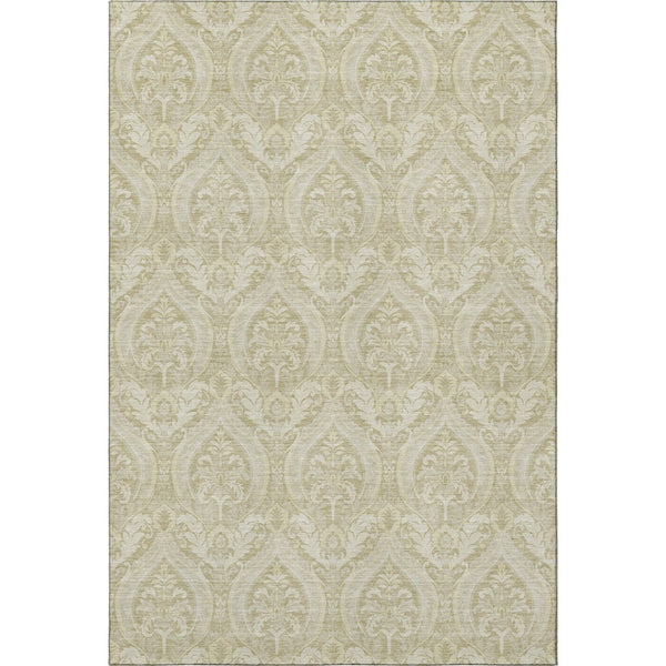 HomeRoots 10' Beige and Ivory Floral Washable Area Rug - UV Protected, Stain Resistant for Family Spaces 649774