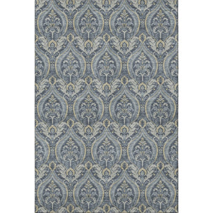 HomeRoots 8' X 10' Blue And Ivory Floral Area Rug - Stylish, Washable, UV-Protected for Elegant Living Spaces 649778