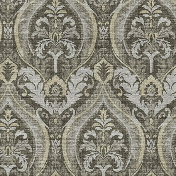 HomeRoots 5' X 8' Elegant Taupe & Ivory Floral Area Rug - Washable, UV Protected, Ideal for Busy Homes 649794