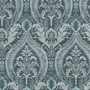 HomeRoots 9' X 12' Teal Floral Washable Area Rug – Stylish, Stain-Resistant, UV Protected for High-Traffic Spaces 649803