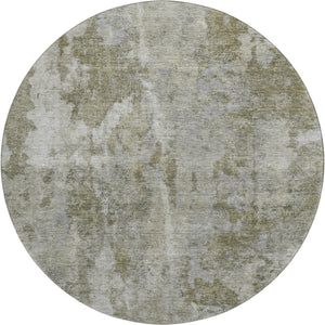 HomeRoots 8' Beige and Ivory Abstract Washable Round Rug – Durable, Stylish, UV-Protected for Any Space! 649807
