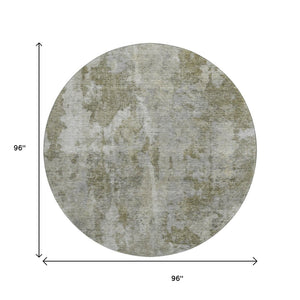 HomeRoots 8' Beige and Ivory Abstract Washable Round Rug – Durable, Stylish, UV-Protected for Any Space! 649807