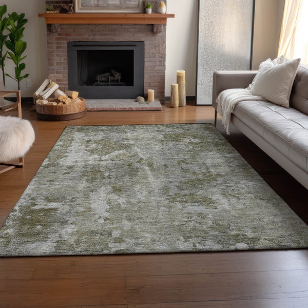 HomeRoots 10' X 14' Beige and Ivory Abstract Washable Area Rug - Stylish, Durable, UV-Protected for Homes 649810