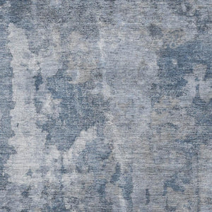 HomeRoots 5' X 8' Stylish Blue and Ivory Abstract Area Rug - Washable, UV Protected, Perfect for High-Traffic Spaces 649812