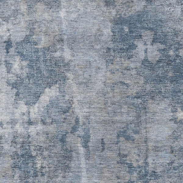 HomeRoots 8' X 10' Modern Blue and Ivory Abstract Area Rug - Washable, UV Protected, Perfect for Busy Homes! 649814