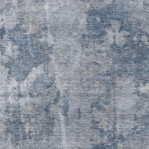HomeRoots 10' Blue and Ivory Abstract Area Rug - Washable, UV Protected, Perfect for High-Traffic Spaces! 649816