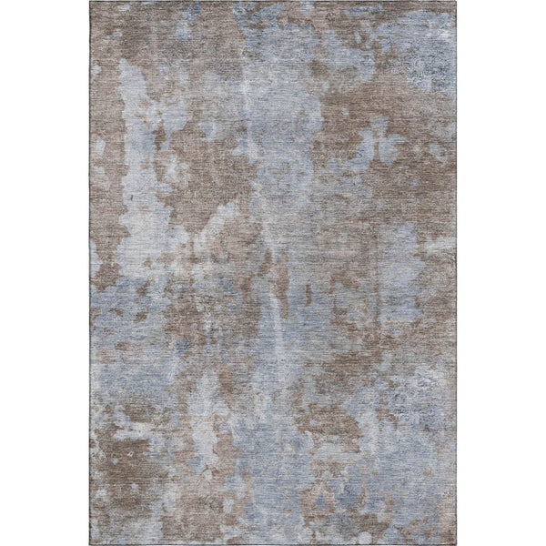 HomeRoots 9' X 12' Brown and Ivory Abstract Washable Area Rug - Stain Resistant, UV Protected, Durable Design! 649821