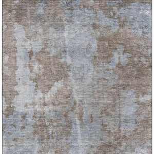 HomeRoots 9' X 12' Brown and Ivory Abstract Washable Area Rug - Stain Resistant, UV Protected, Durable Design! 649821