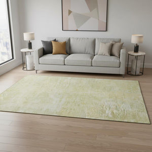 HomeRoots 5' X 8' Gold And Ivory Abstract Area Rug - Washable, UV Protected, Stain Resistant for Modern Spaces 649824