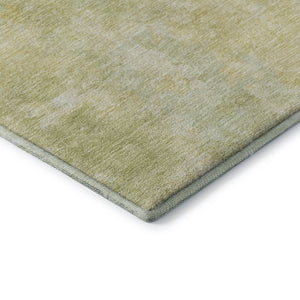 HomeRoots 8' Gold and Ivory Abstract Round Rug - Washable, Stain-Resistant, UV Protected for Modern Living Spaces 649825