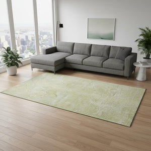HomeRoots 9' X 12' Gold And Ivory Abstract Area Rug - Washable, UV Protected, Stylish & Stain Resistant Decor 649827