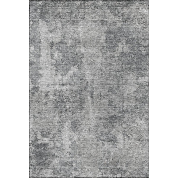 HomeRoots 9' X 12' Modern Gray and Ivory Abstract Washable Area Rug with Stain Resistance & UV Protection 649833