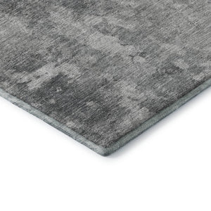 HomeRoots 9' X 12' Modern Gray and Ivory Abstract Washable Area Rug with Stain Resistance & UV Protection 649833