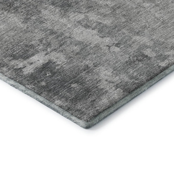 HomeRoots 9' X 12' Modern Gray and Ivory Abstract Washable Area Rug with Stain Resistance & UV Protection 649833