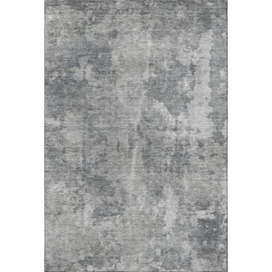 HomeRoots 10' X 14' Gray And Ivory Abstract Area Rug - Washable, UV-Protected, Durable for Busy Homes! 649834
