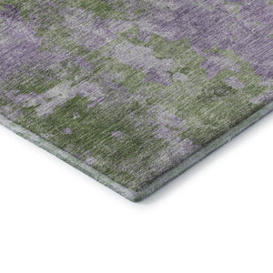 HomeRoots 8' Green And Ivory Abstract Round Rug - Washable, UV-Protected, Durable, Modern Design for All Spaces 649837