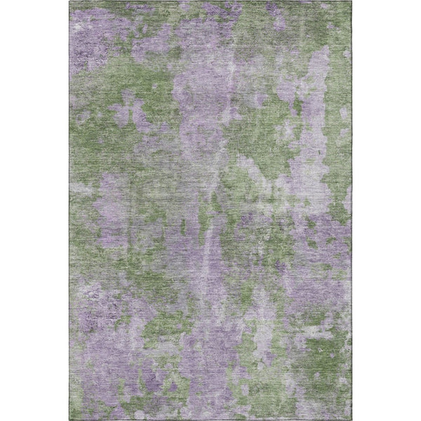 HomeRoots 9' X 12' Green And Ivory Abstract Washable Area Rug – Stylish, Durable, UV-Protected & Easy Care! 649839