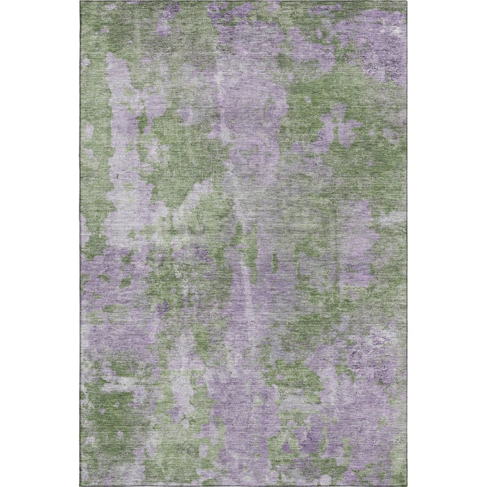 HomeRoots 10' X 14' Green and Ivory Abstract Area Rug – Washable, UV-Protected, Durable Design for Modern Spaces 649840