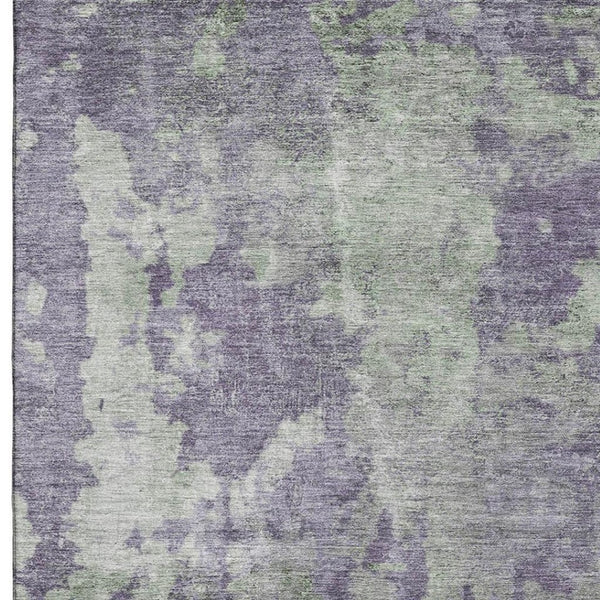 HomeRoots 5' X 8' Abstract Purple and Ivory Washable Area Rug with UV Protection for Stylish Home Decor 649842