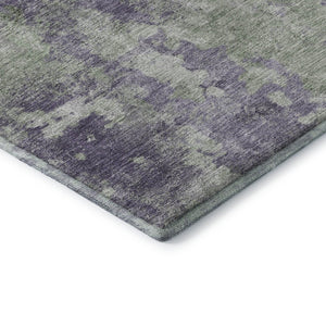 HomeRoots 8' Purple and Ivory Abstract Washable Round Rug - UV Protected, Stylish, Durable for High-Traffic Areas 649843