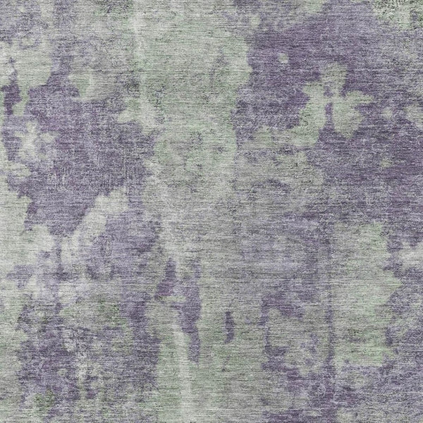 HomeRoots 8' X 10' Stylish Purple and Ivory Abstract Washable Area Rug with UV Protection for Modern Homes 649844