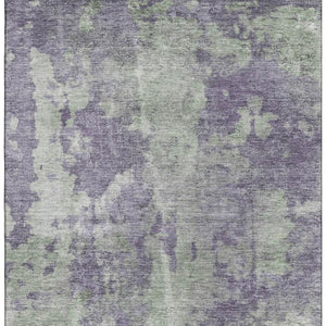 HomeRoots 8' X 10' Stylish Purple and Ivory Abstract Washable Area Rug with UV Protection for Modern Homes 649844